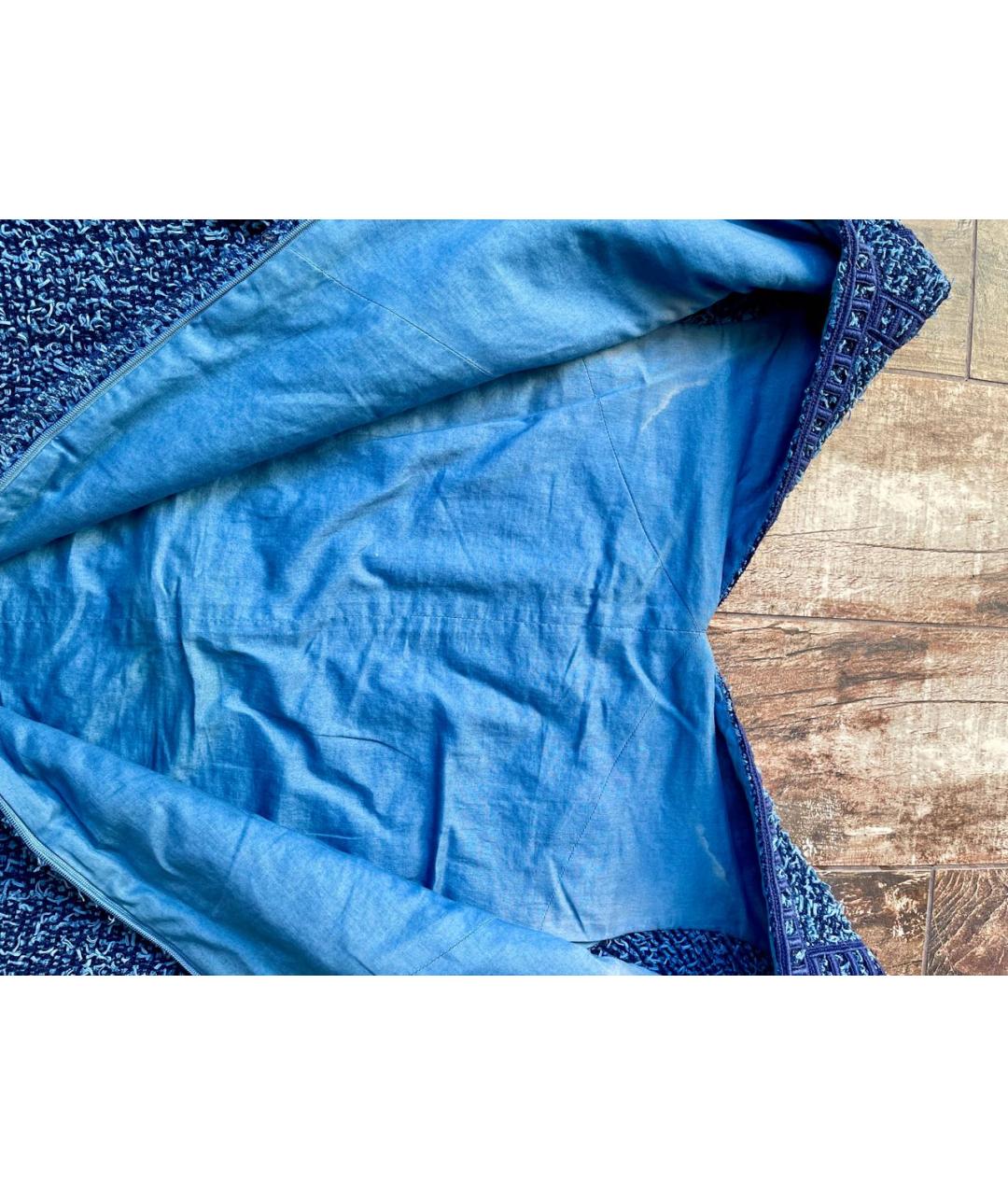 CHANEL PRE-OWNED Синее хлопковое повседневное платье, фото 6