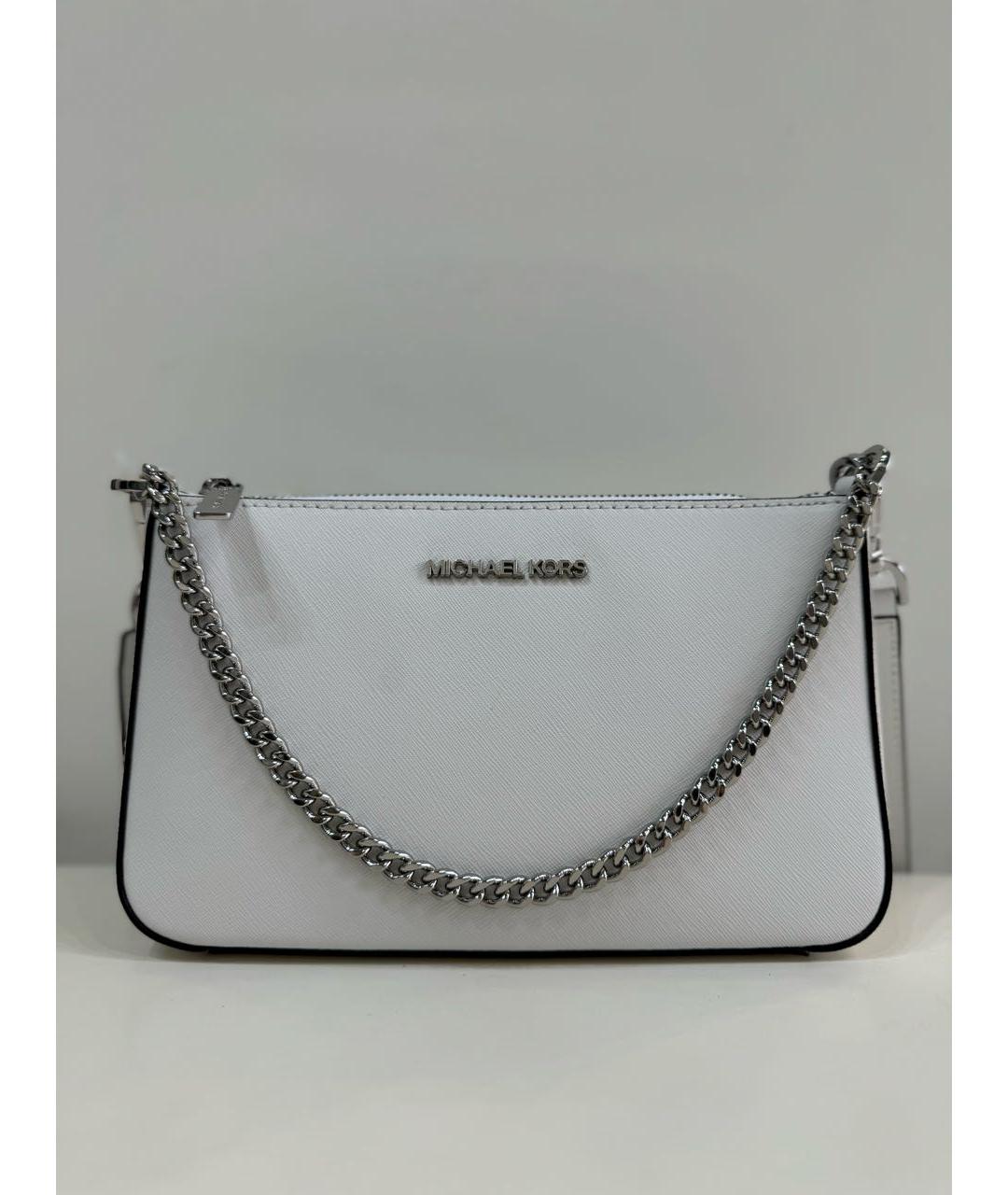 MICHAEL KORS Белая кожаная сумка через плечо, фото 5