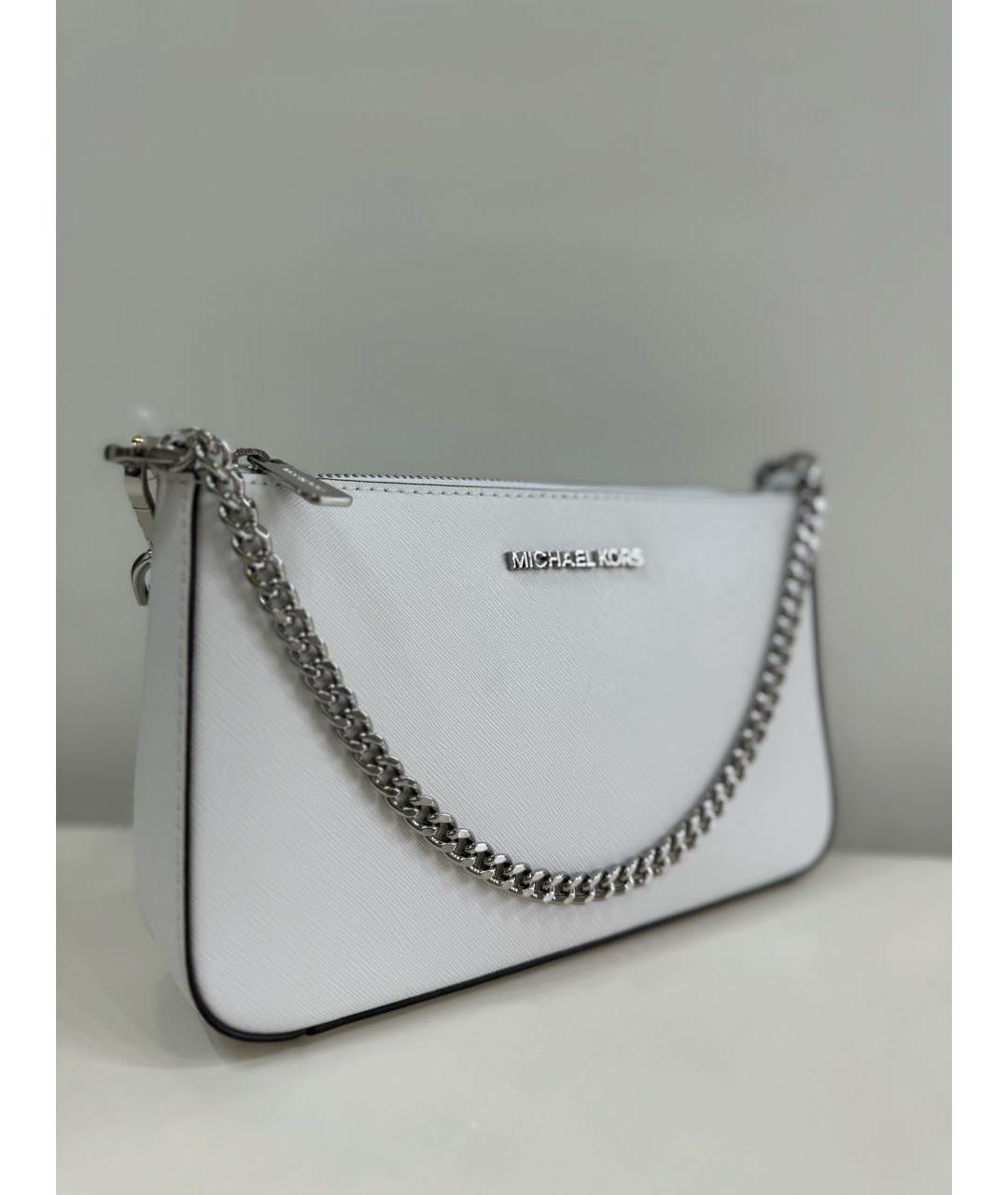 MICHAEL KORS Белая кожаная сумка через плечо, фото 2