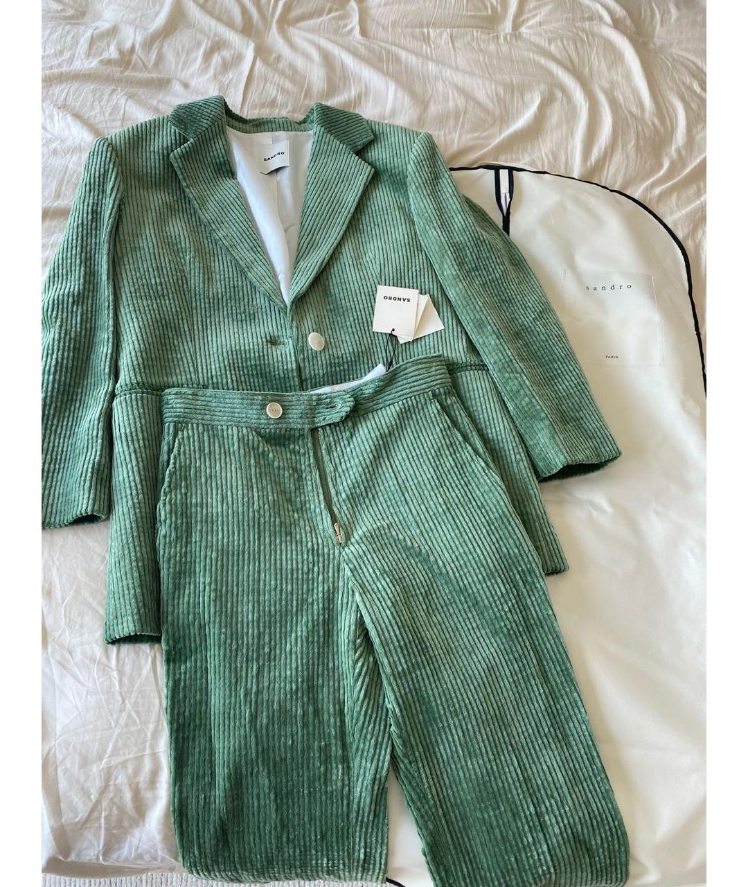 SANDRO Зеленый велюровый костюм с брюками, фото 2