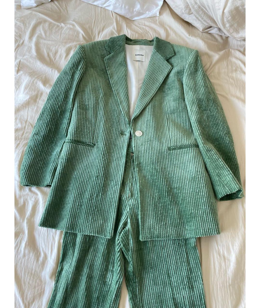 SANDRO Зеленый велюровый костюм с брюками, фото 3