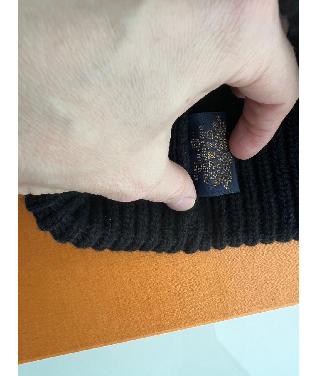 LOUIS VUITTON Черная шерстяная шапка, фото 3