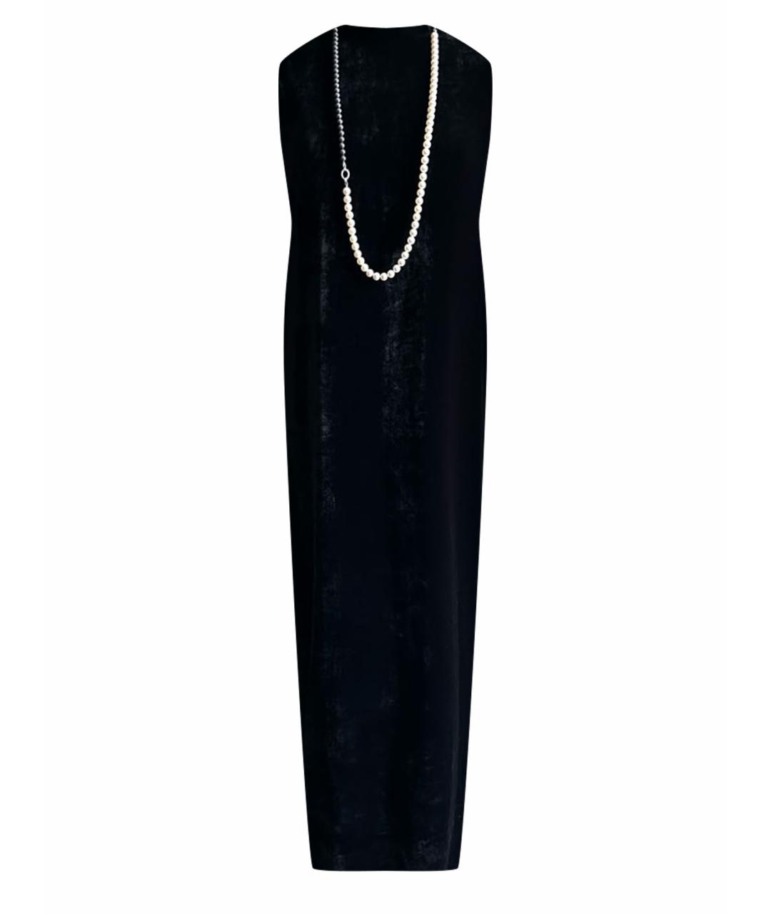 GENTRY PORTOFINO Черное бархатное вечернее платье, фото 1