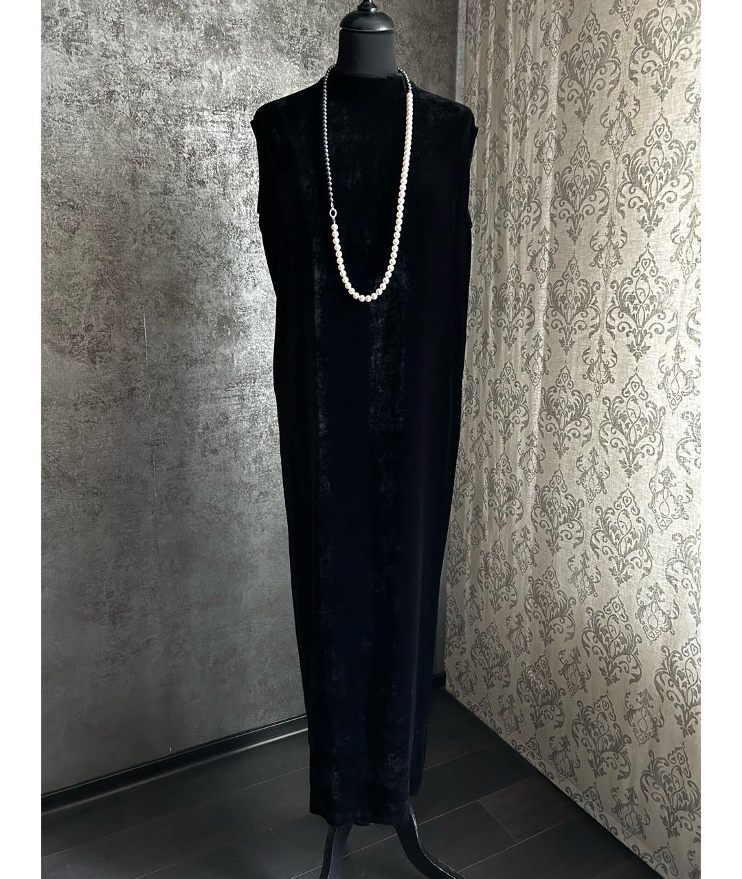 GENTRY PORTOFINO Черное бархатное вечернее платье, фото 7