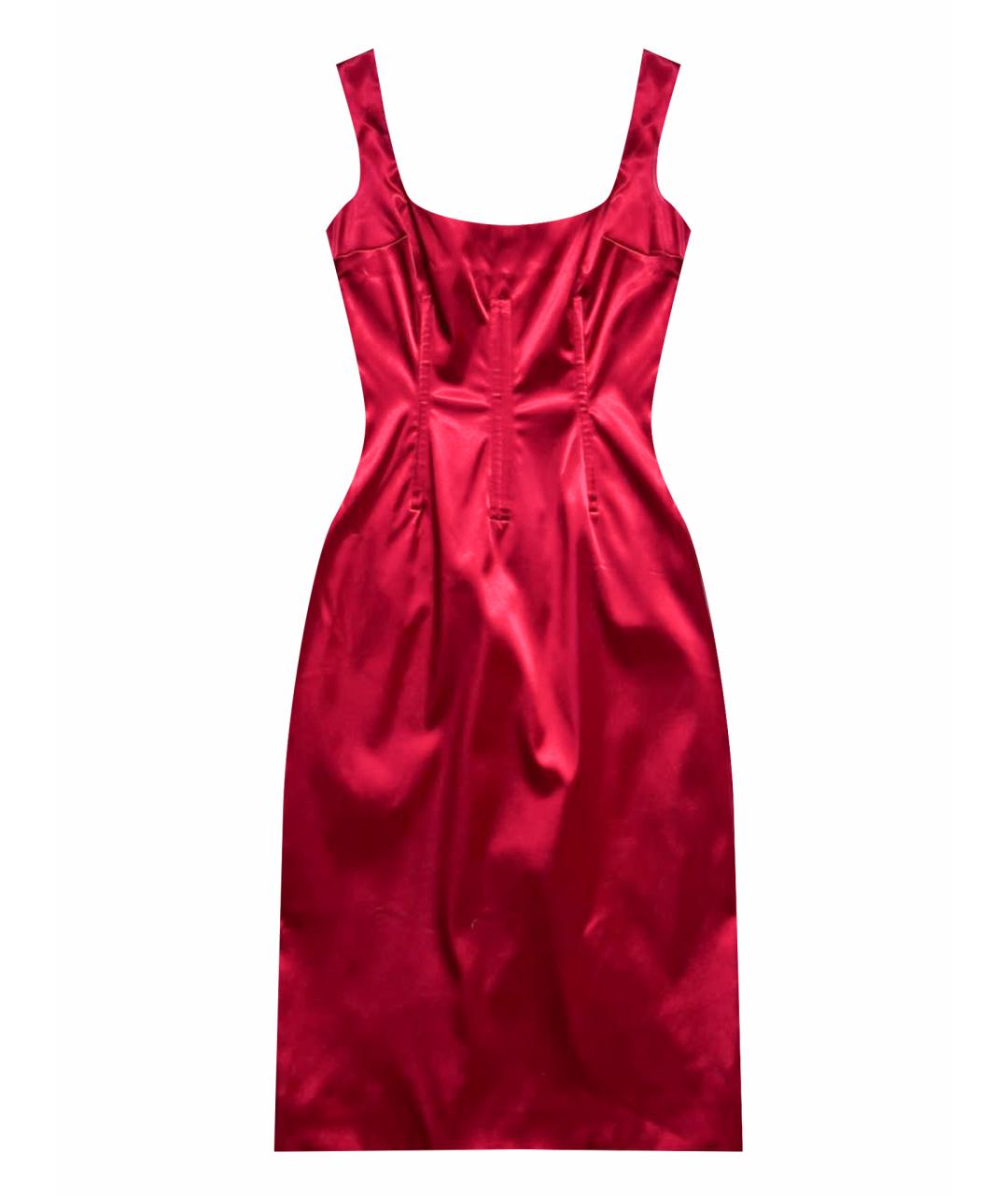 DOLCE&GABBANA Красное атласное вечернее платье, фото 1