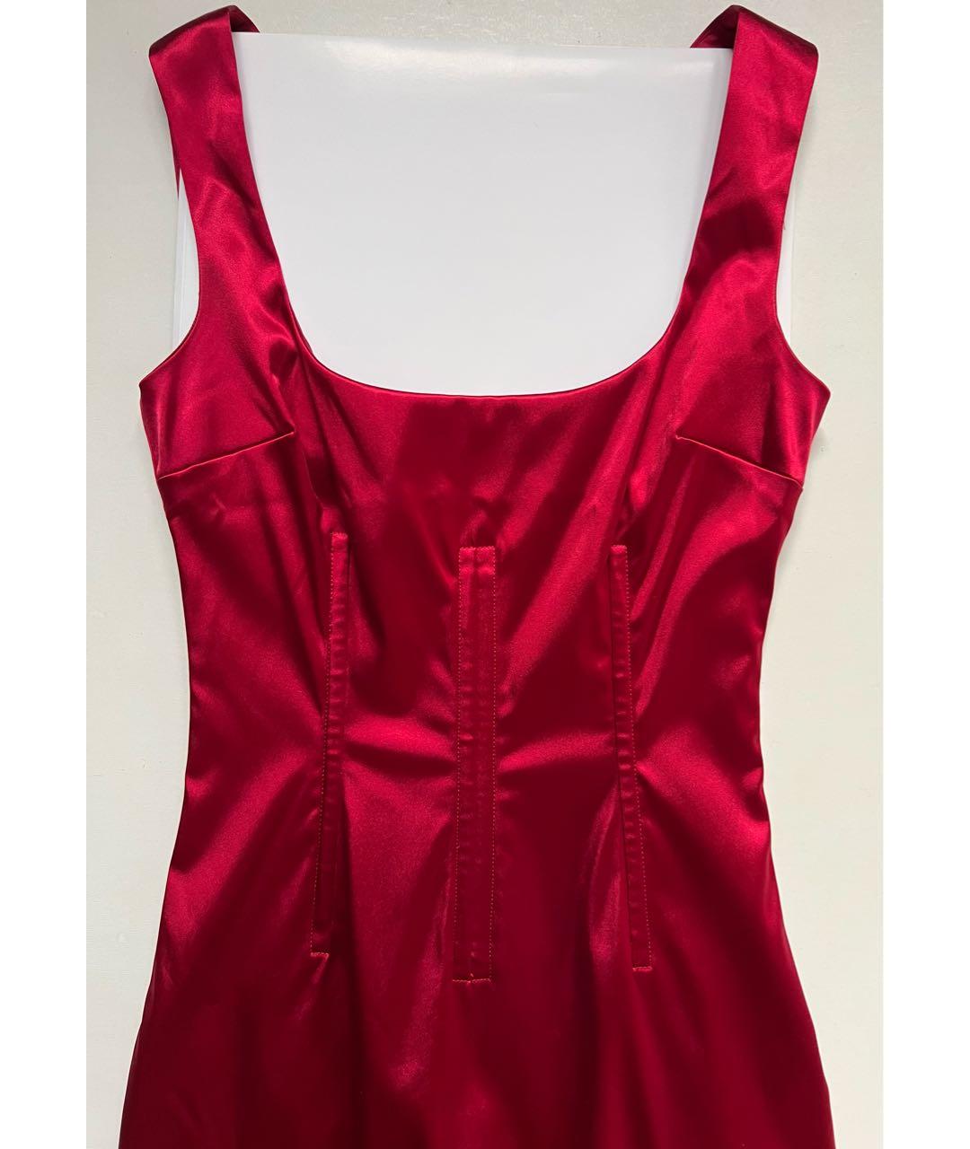 DOLCE&GABBANA Красное атласное вечернее платье, фото 7