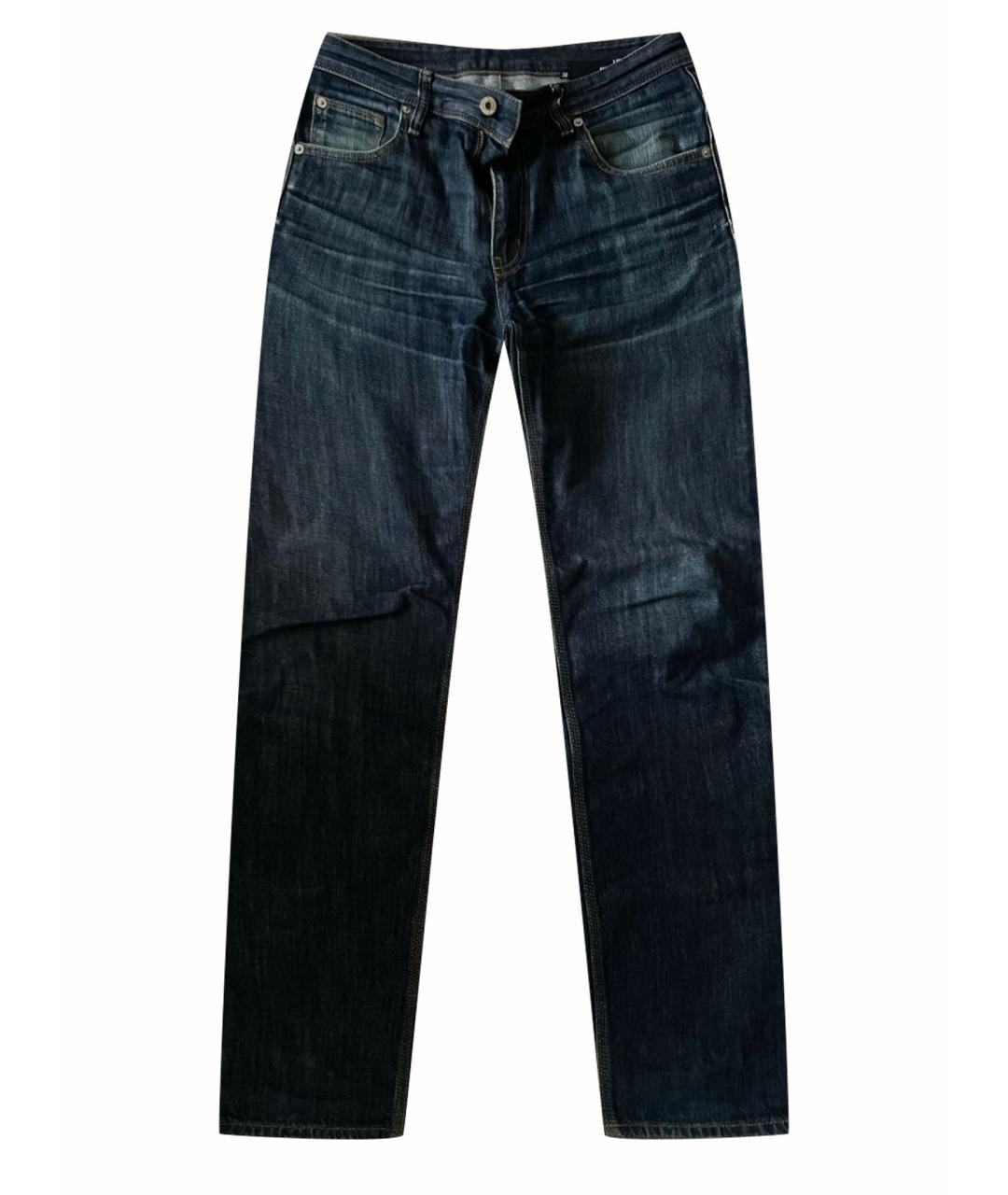 LOVE MOSCHINO Темно-синие хлопковые прямые джинсы, фото 1
