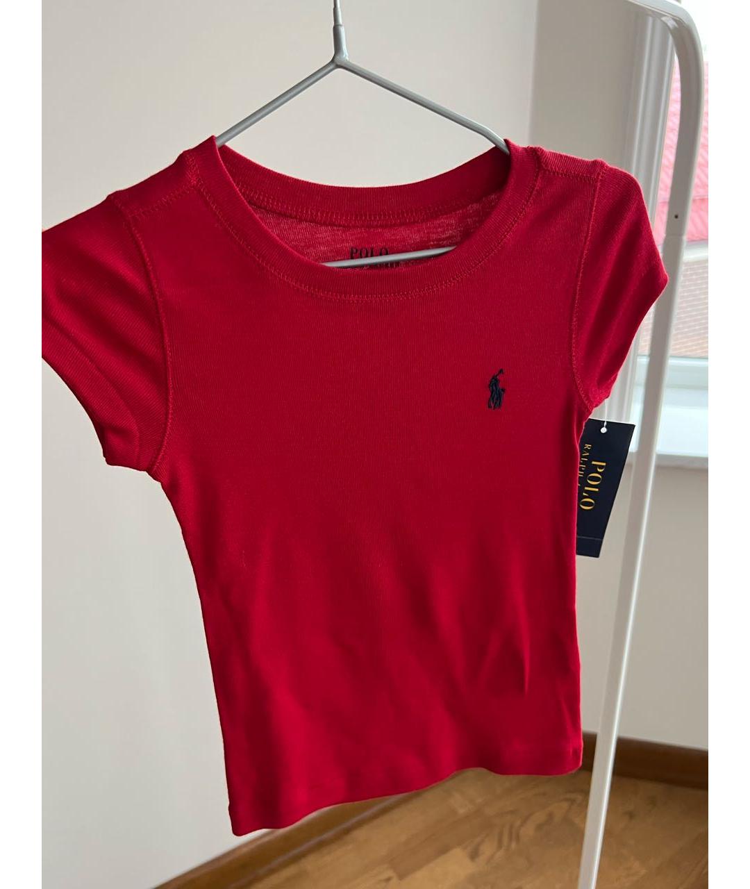 POLO RALPH LAUREN Красный хлопковый футболка / топ, фото 5