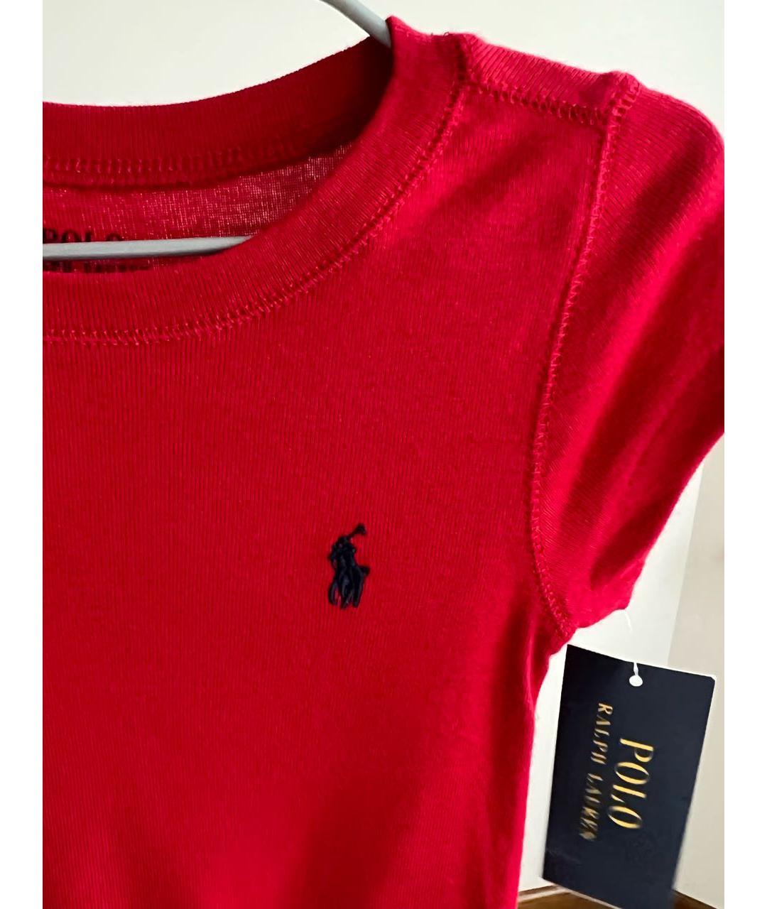POLO RALPH LAUREN Красный хлопковый футболка / топ, фото 4