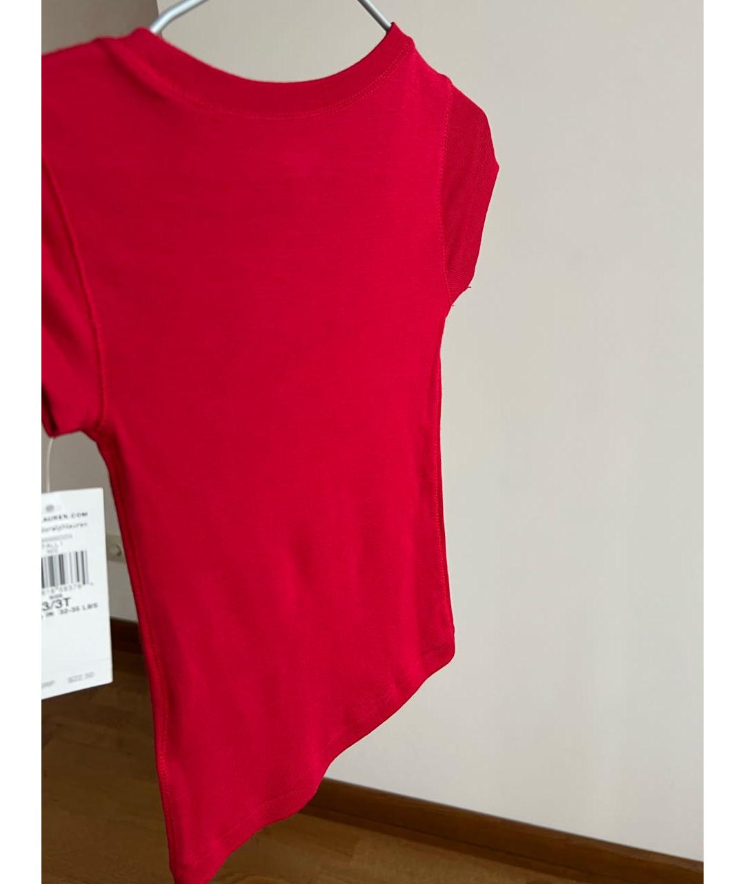 POLO RALPH LAUREN Красный хлопковый футболка / топ, фото 2