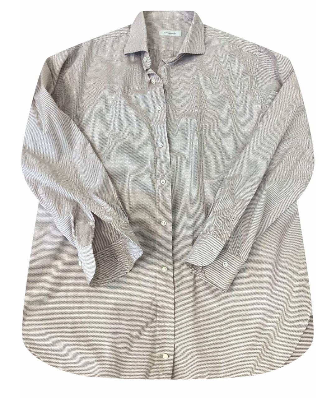 ERMENEGILDO ZEGNA Бордовая хлопковая классическая рубашка, фото 1