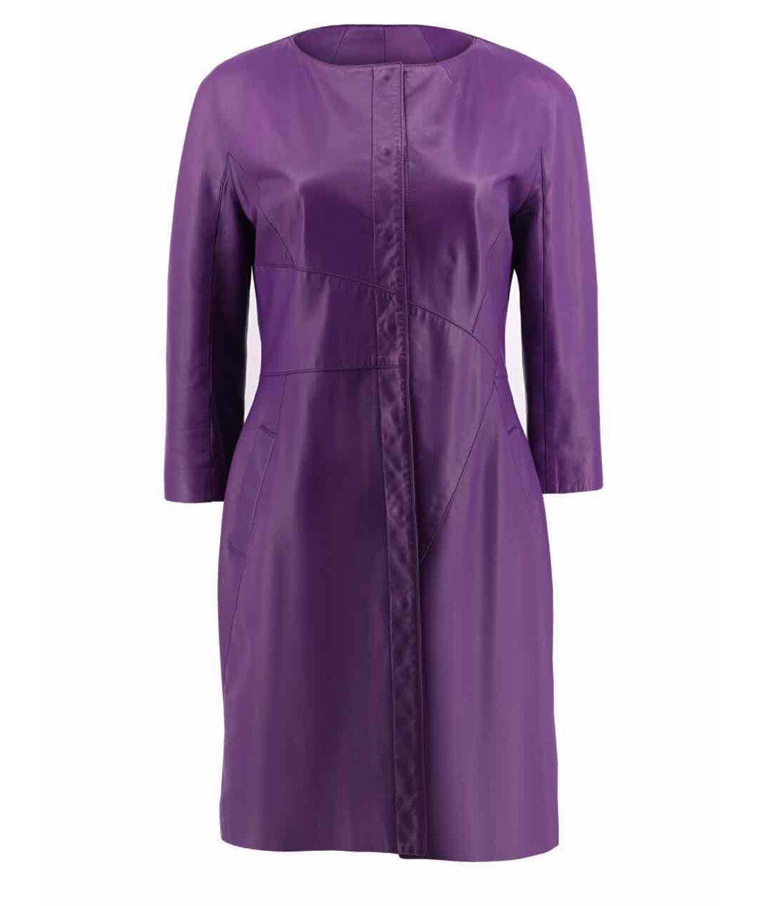 CHRISTIAN DIOR PRE-OWNED Фиолетовое кожаное пальто, фото 1