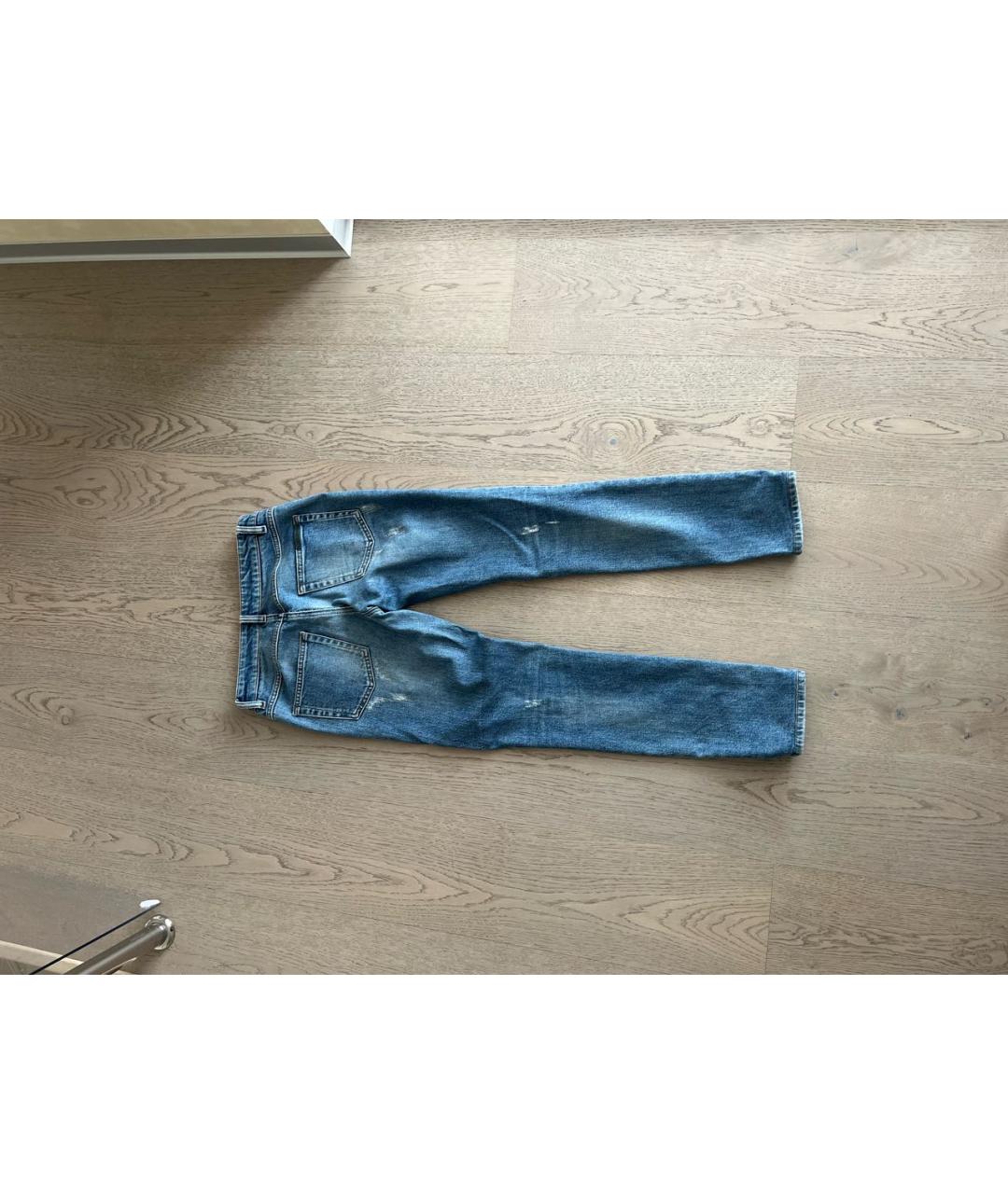 DOLCE&GABBANA Голубые хлопковые джинсы слим, фото 2