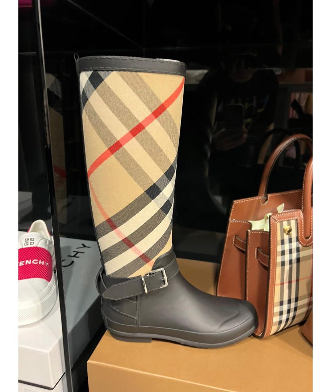 BURBERRY Черные резиновые сапоги, фото 7