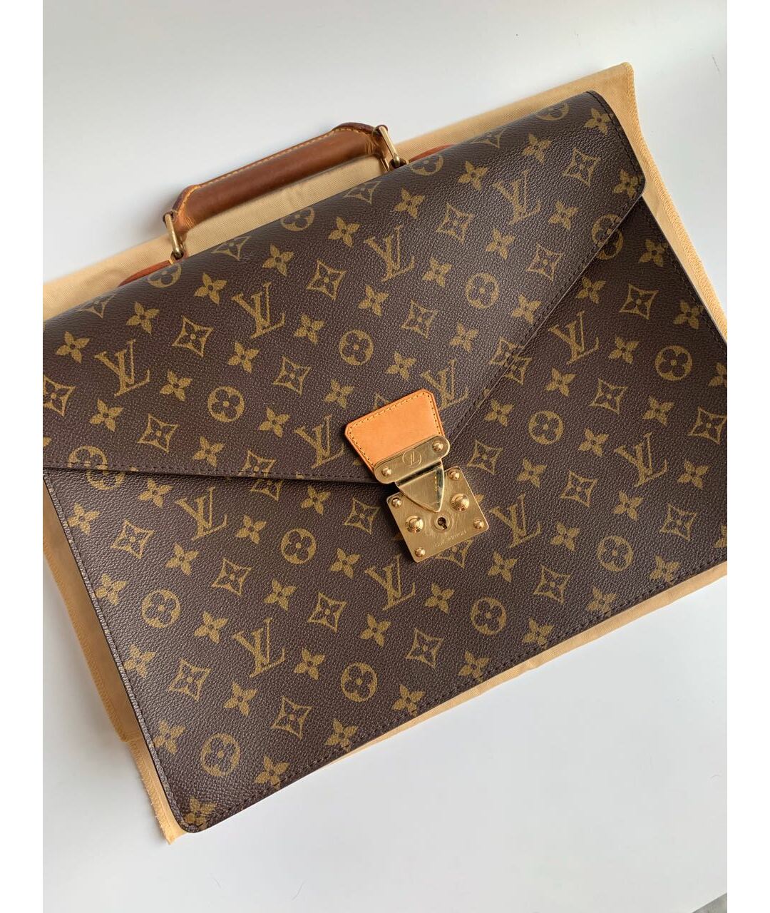 LOUIS VUITTON PRE-OWNED Коричневая сумка тоут, фото 4