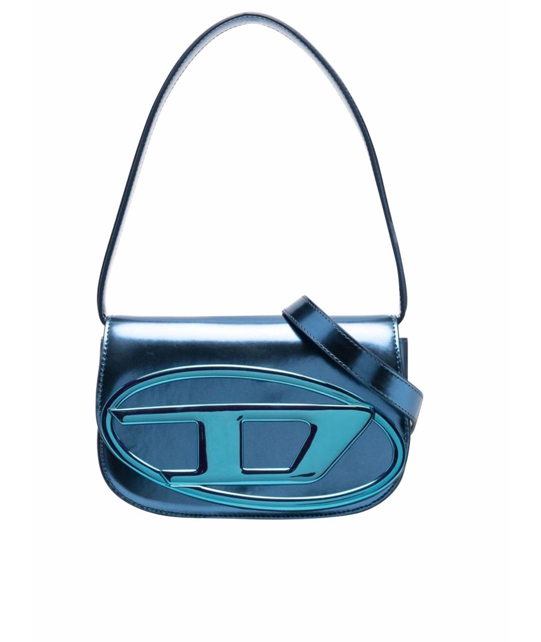 DIESEL Синяя кожаная сумка с короткими ручками, фото 1