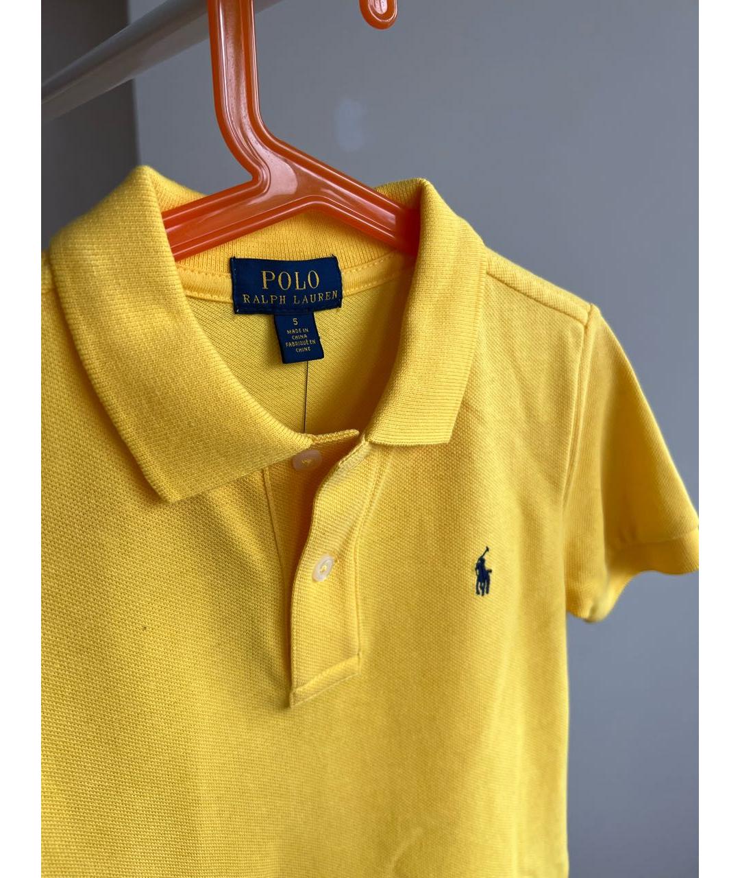 POLO RALPH LAUREN Желтый хлопковый детская футболка / топ, фото 3