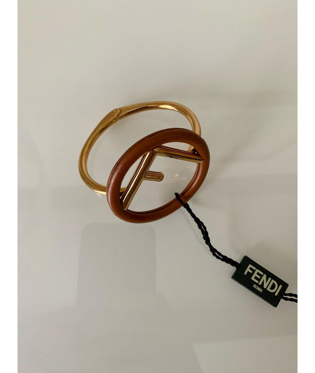 FENDI Золотой металлический браслет, фото 5