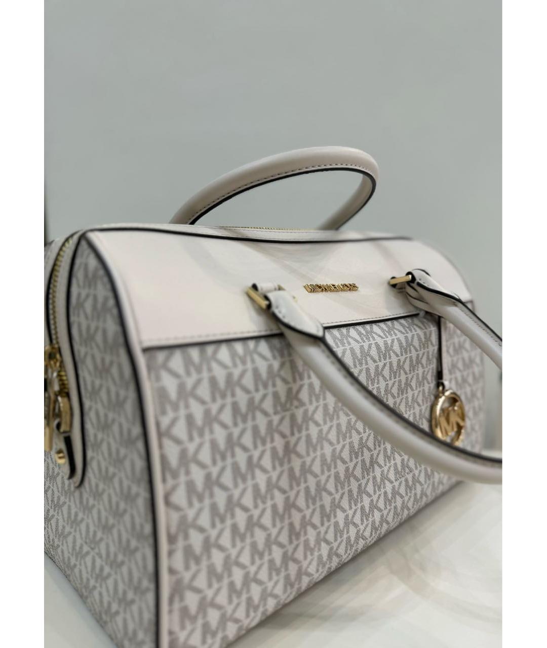 MICHAEL KORS Белая кожаная сумка с короткими ручками, фото 2