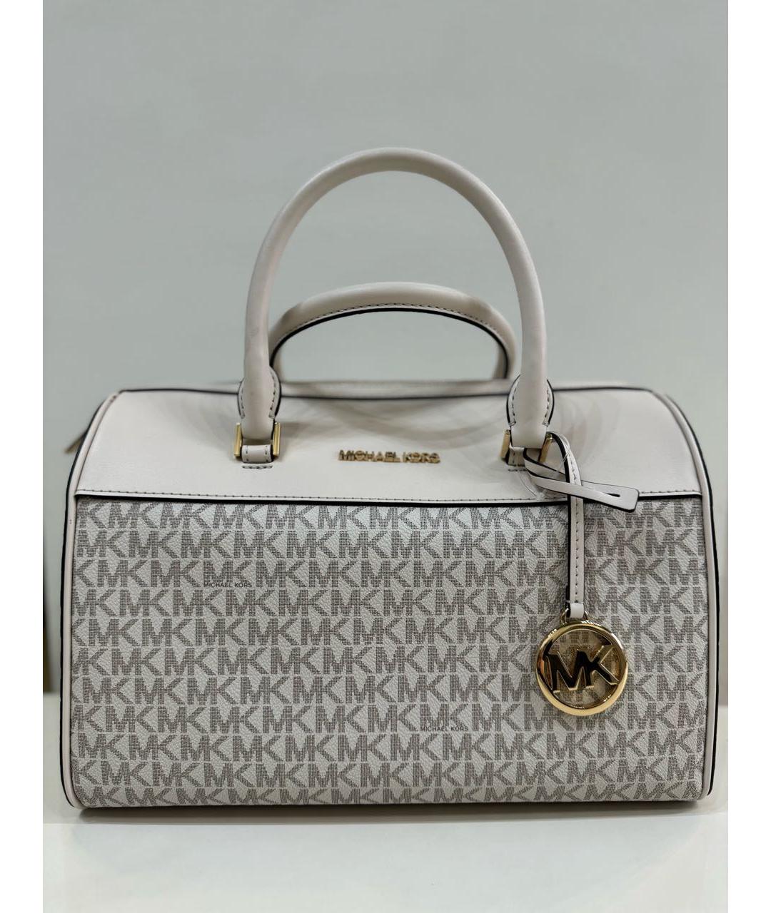 MICHAEL KORS Белая кожаная сумка с короткими ручками, фото 5