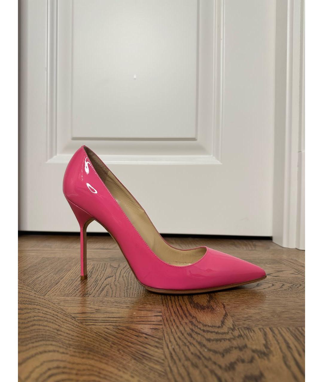 MANOLO BLAHNIK Розовые туфли из лакированной кожи, фото 9