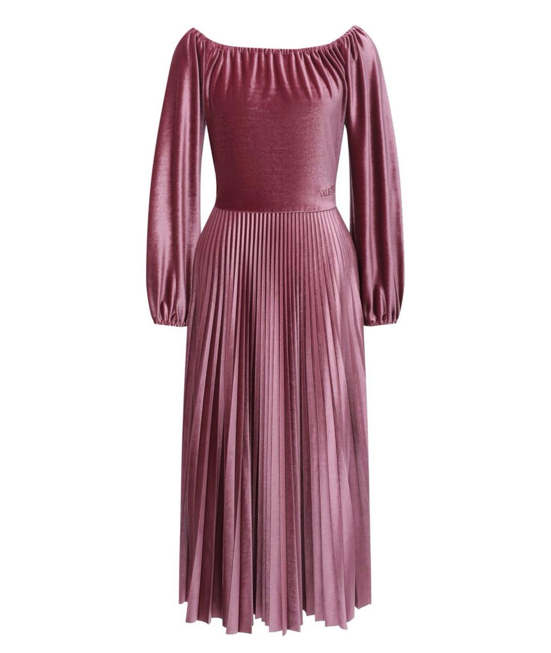 VALENTINO Бордовое полиэстеровое коктейльное платье, фото 1