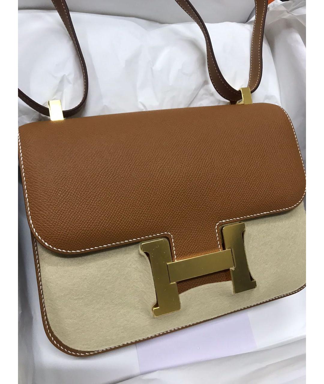 HERMES Коричневая кожаная сумка через плечо, фото 2