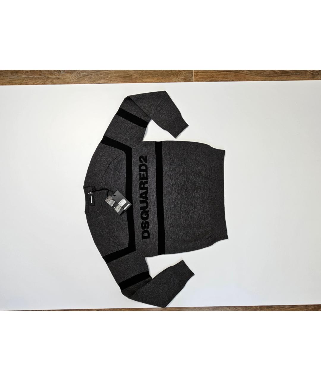 DSQUARED2 Серый шерстяной джемпер / свитер, фото 6