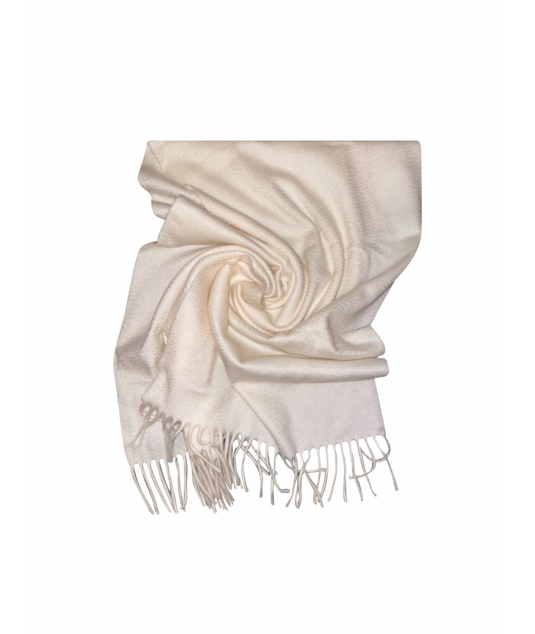 LORO PIANA Белый кашемировый шарф, фото 1