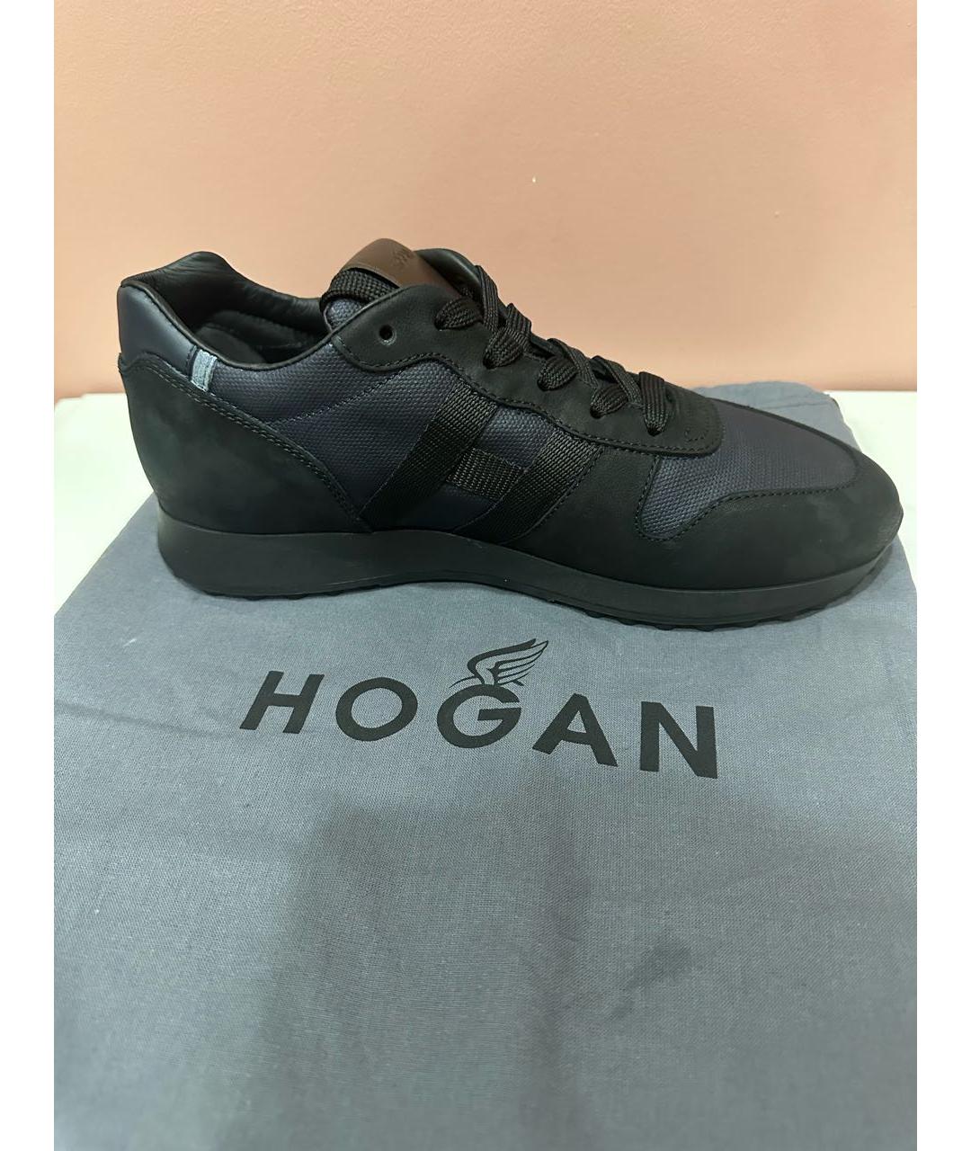 HOGAN Темно-синие кожаные низкие кроссовки / кеды, фото 6