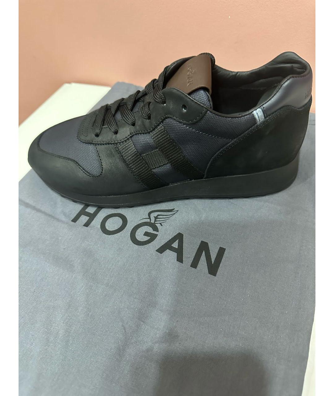 HOGAN Темно-синие кожаные низкие кроссовки / кеды, фото 9