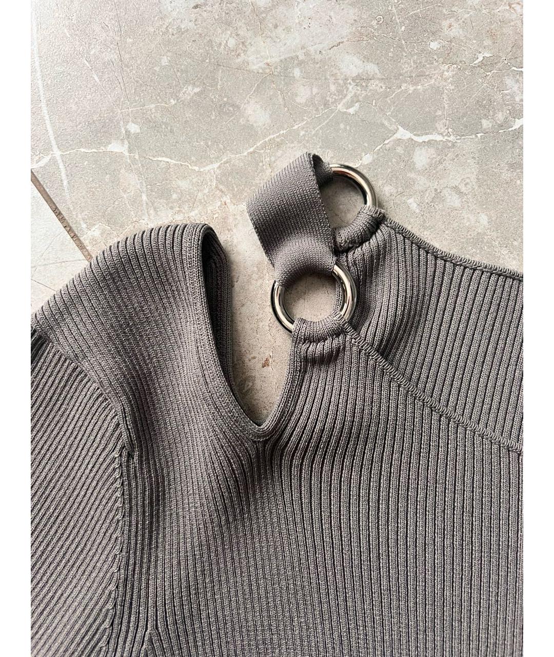HELMUT LANG Серый вискозный джемпер / свитер, фото 4