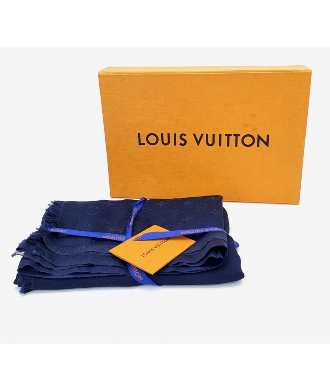 LOUIS VUITTON Темно-синий шарф, фото 2