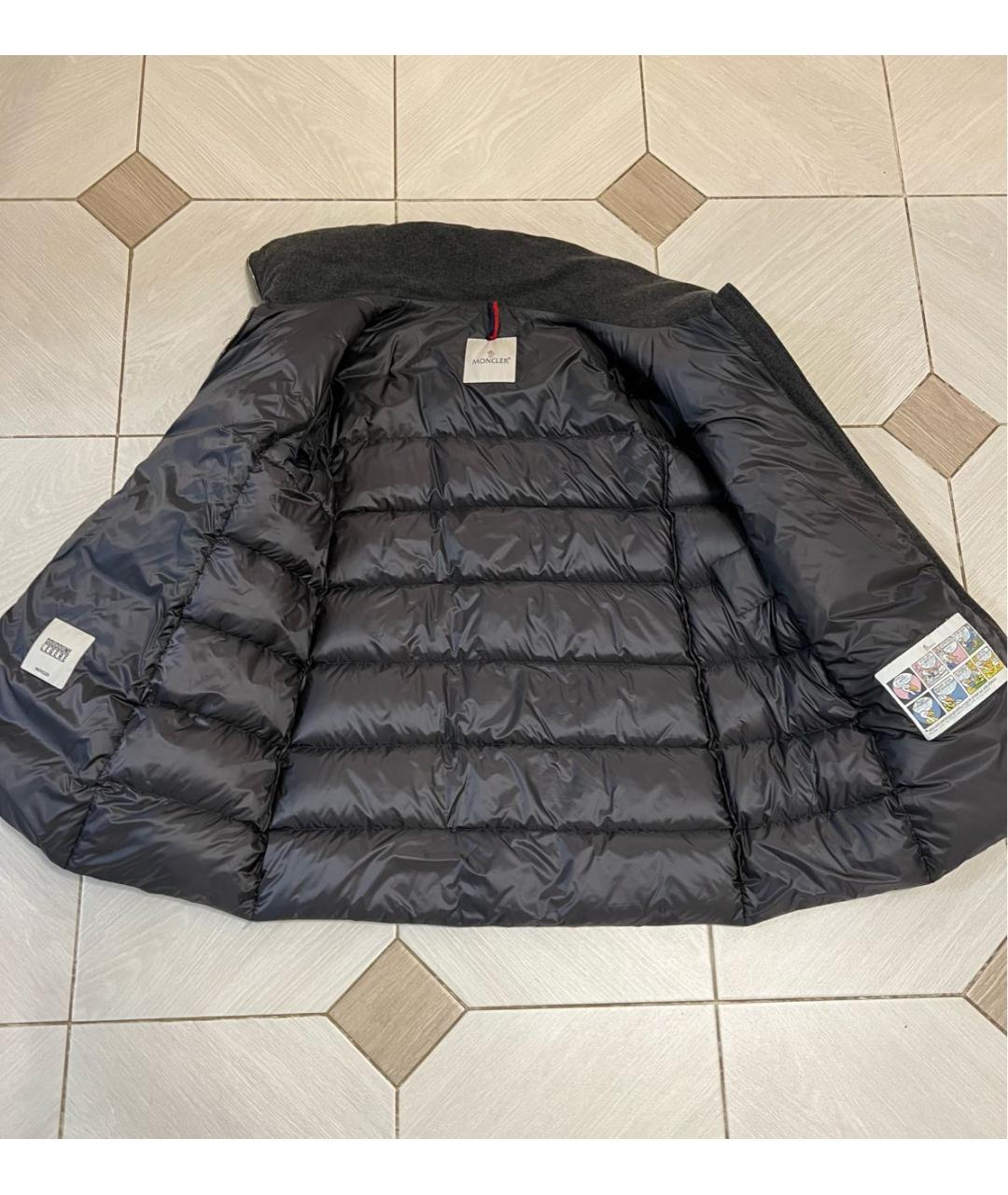 MONCLER Серый пуховик, фото 4