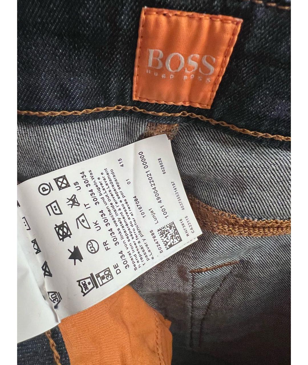 HUGO BOSS Темно-синие хлопковые джинсы слим, фото 3