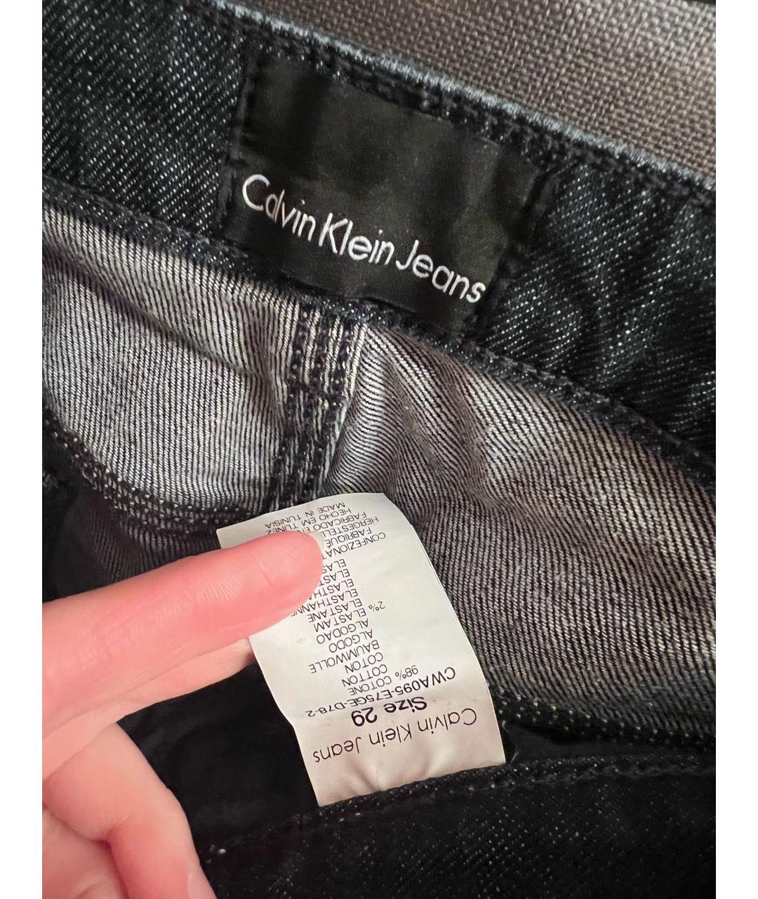 CALVIN KLEIN JEANS Темно-синие хлопковые прямые джинсы, фото 3