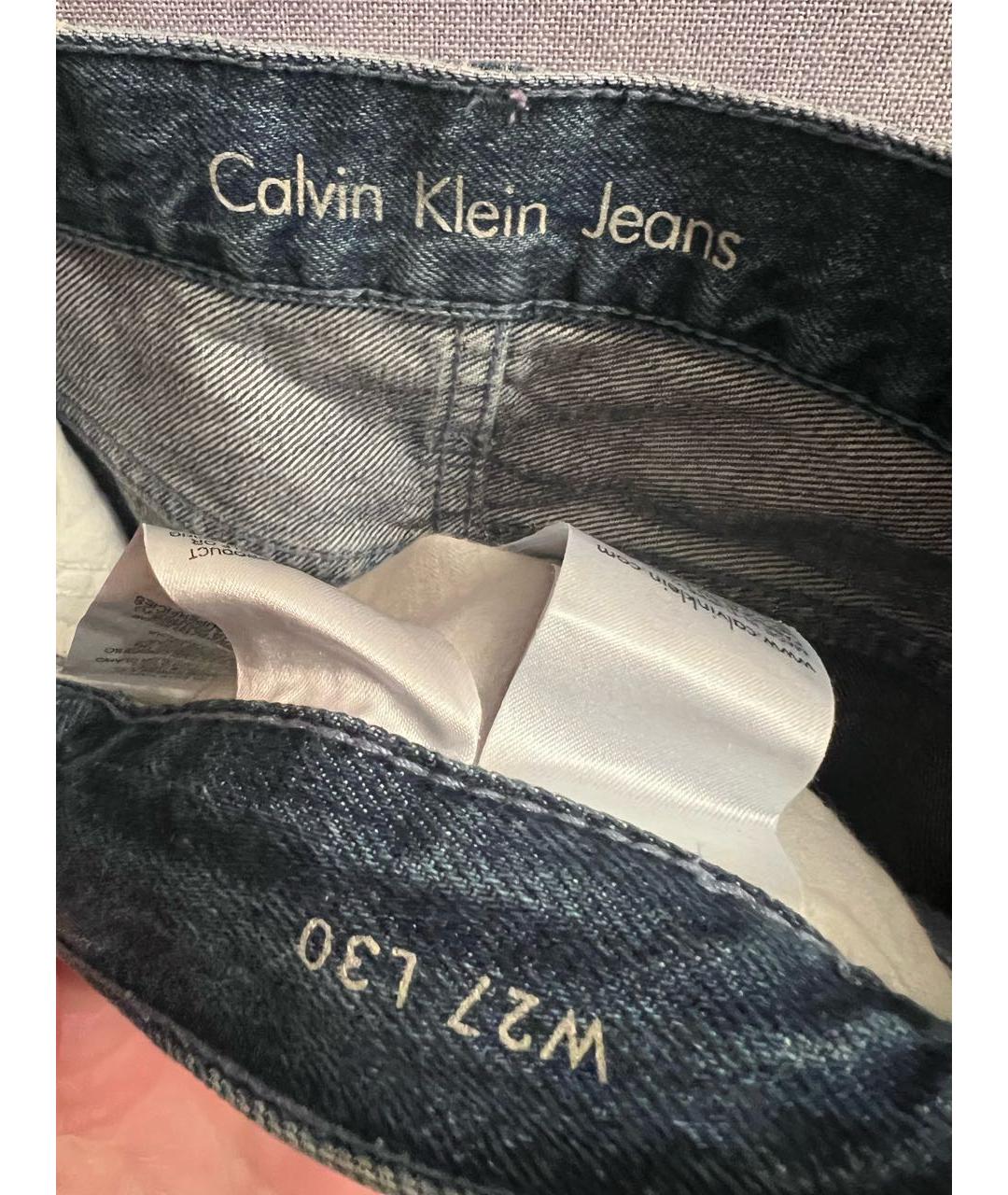 CALVIN KLEIN JEANS Голубые хлопковые джинсы слим, фото 3