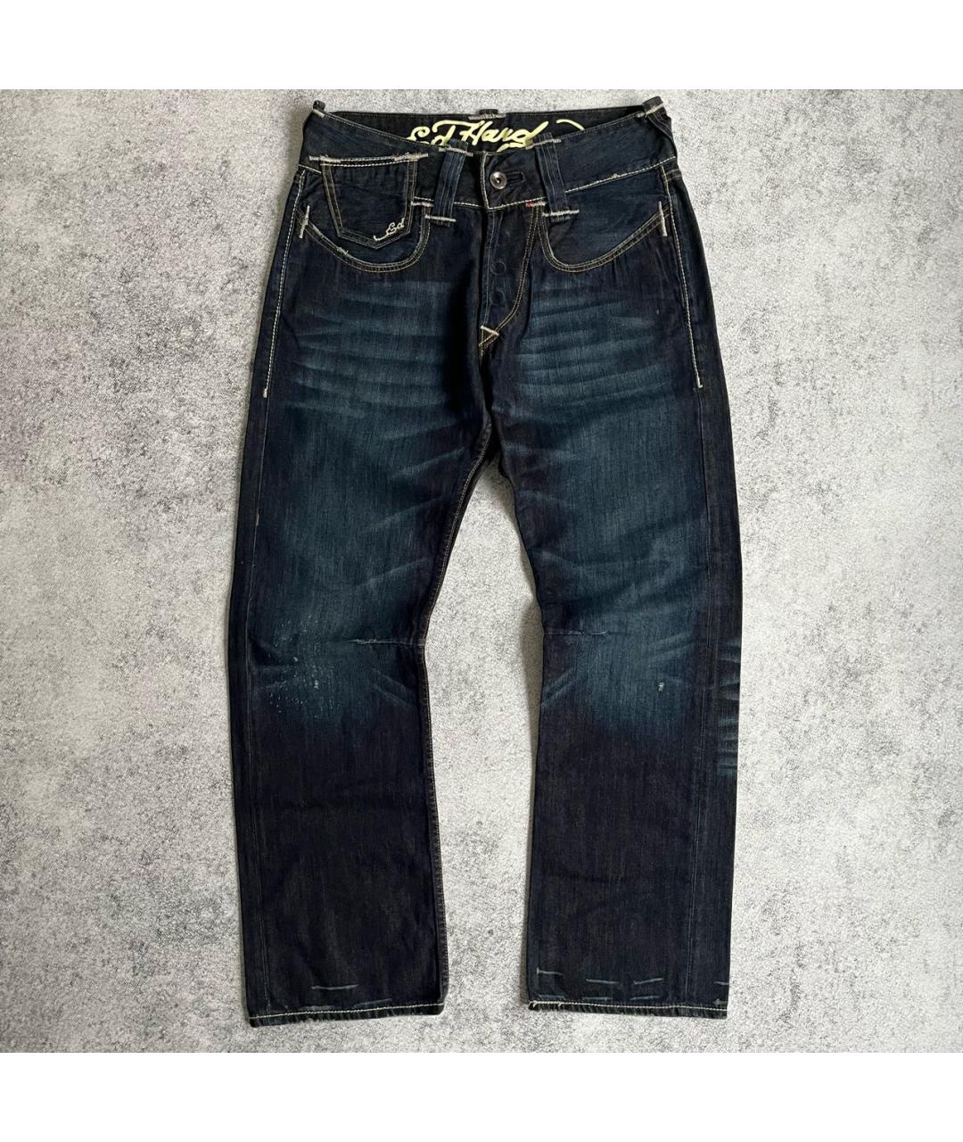 ED HARDY Темно-синие хлопковые джинсы, фото 7