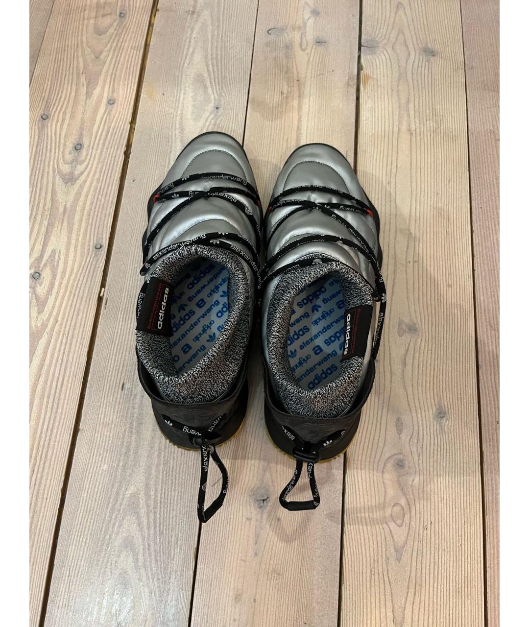 ADIDAS ORIGINALS BY ALEXANDER WANG Серебряные резиновые низкие кроссовки / кеды, фото 3