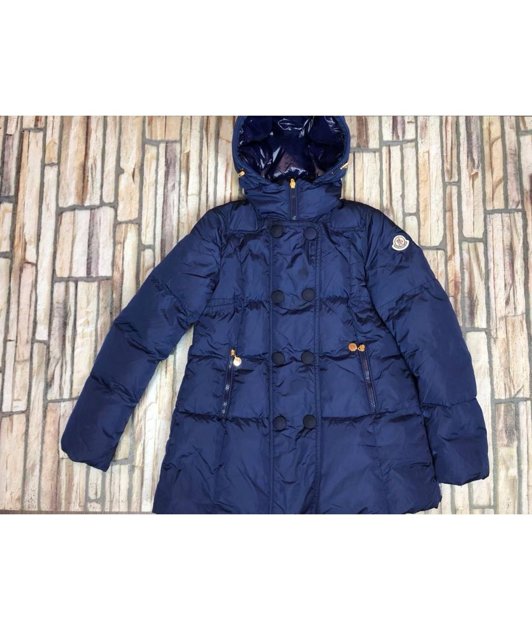 MONCLER Синий полиамидовый пуховик, фото 9