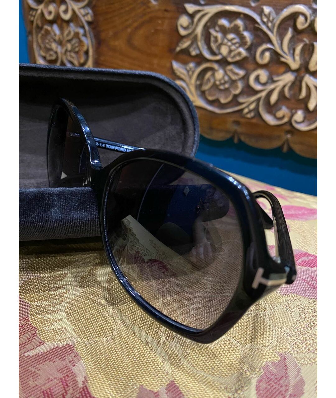 TOM FORD Черные пластиковые солнцезащитные очки, фото 4
