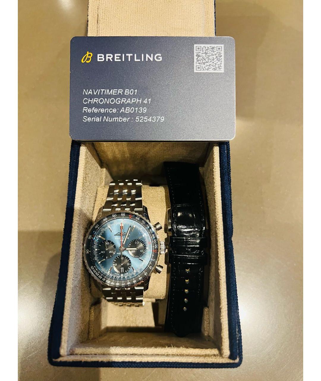BREITLING Темно-синие стальные часы, фото 4
