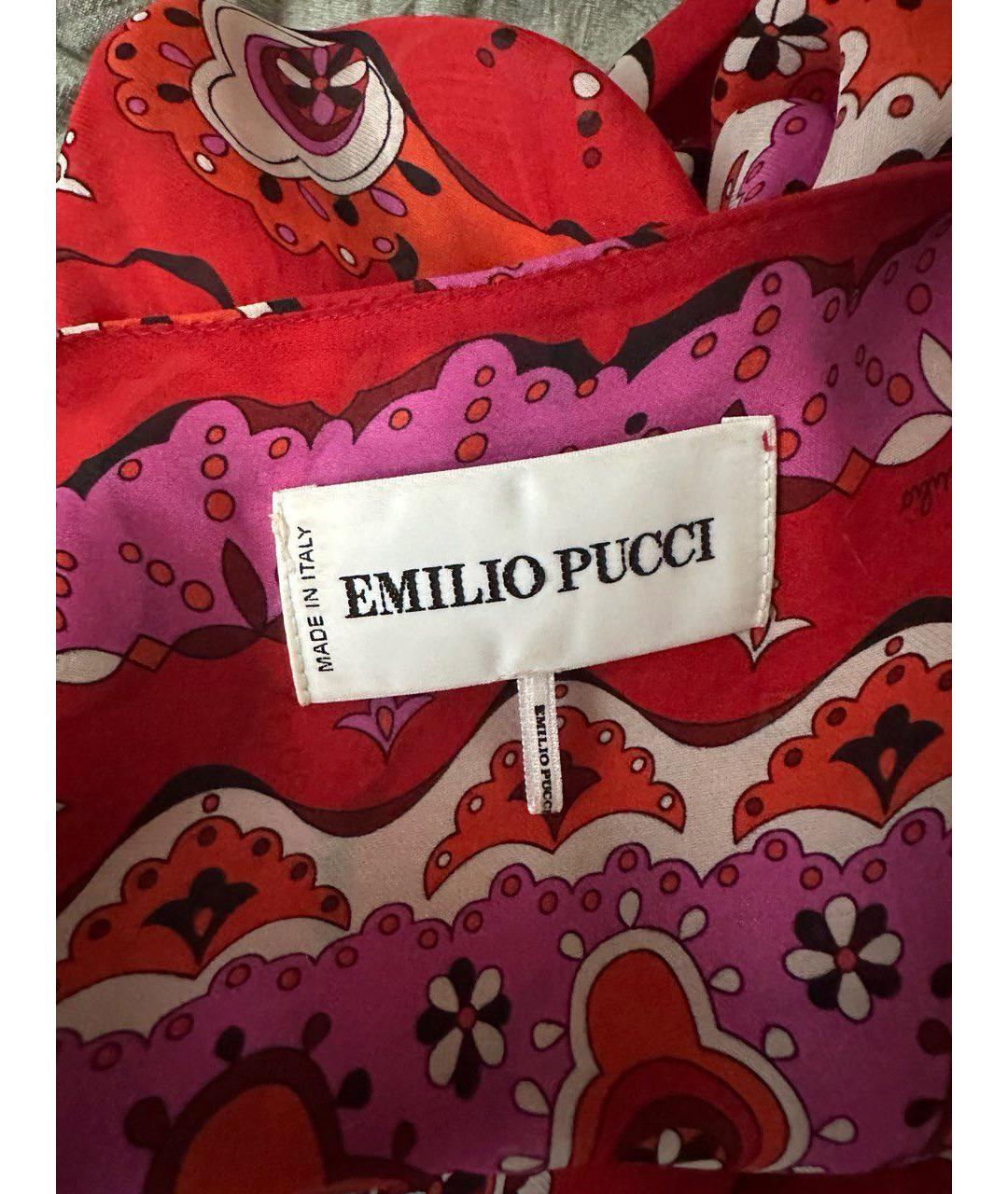 EMILIO PUCCI Красная шелковая юбка макси, фото 3