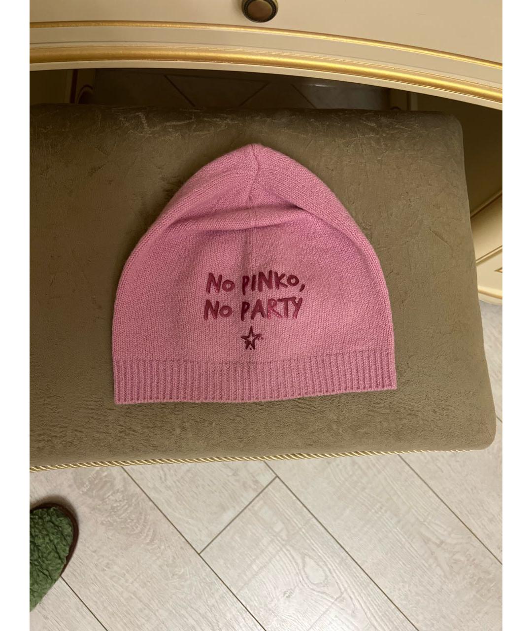 PINKO Розовая шерстяная шапка, фото 5