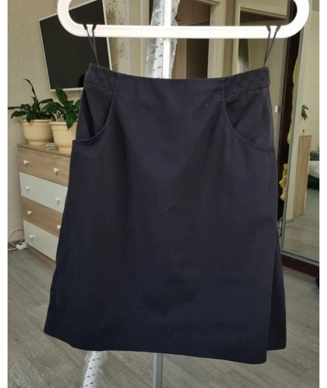 CHANEL PRE-OWNED Черная хлопко-эластановая юбка мини, фото 2