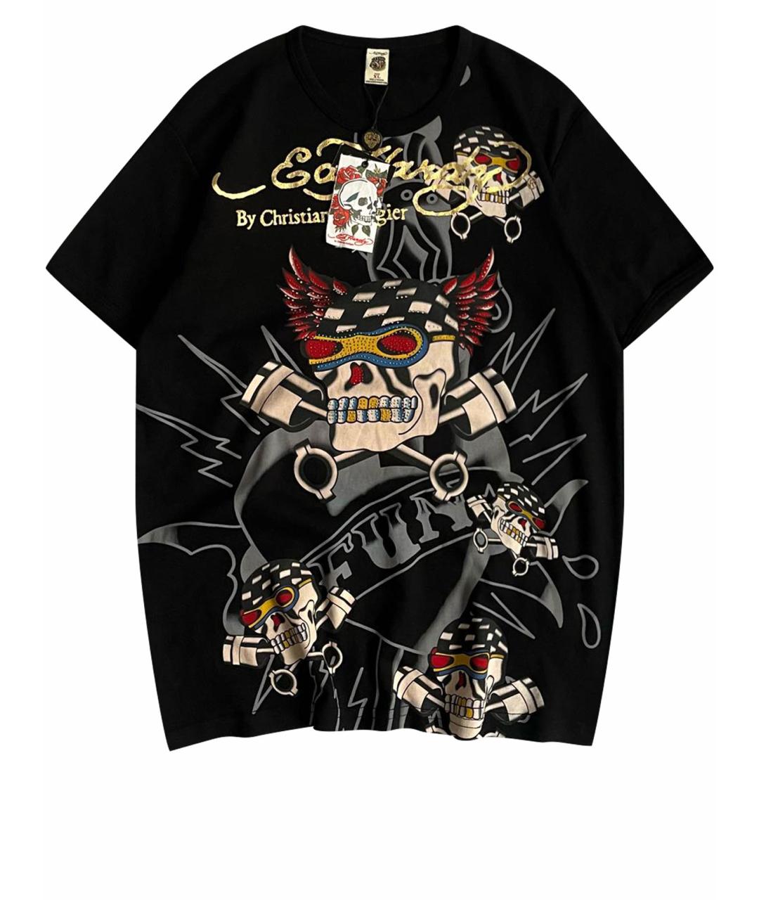 ED HARDY Черная хлопковая футболка, фото 1