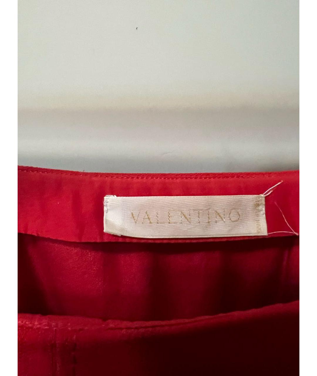 VALENTINO Красная шерстяная юбка мини, фото 4