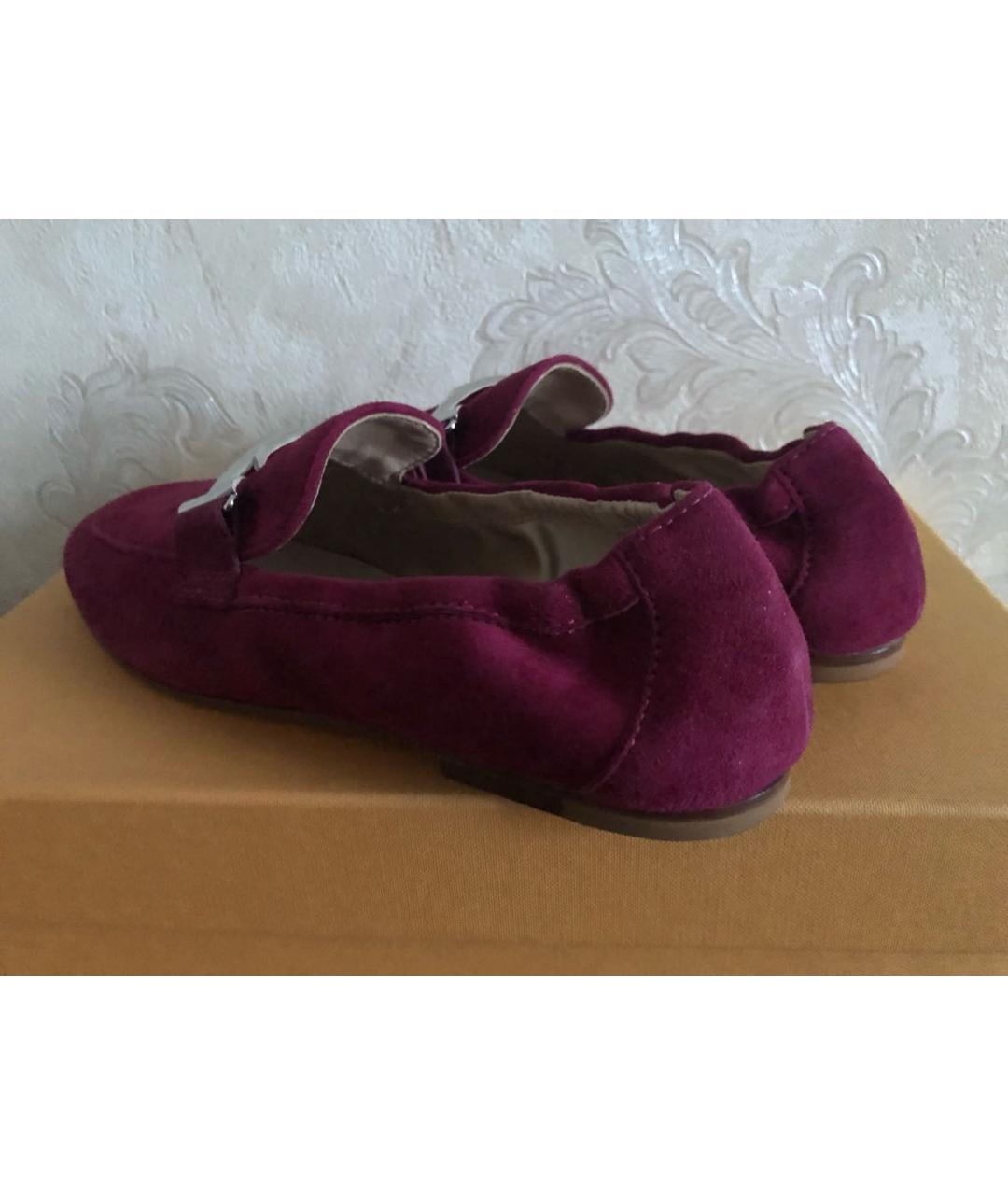 TOD'S Бордовые замшевые лоферы, фото 3