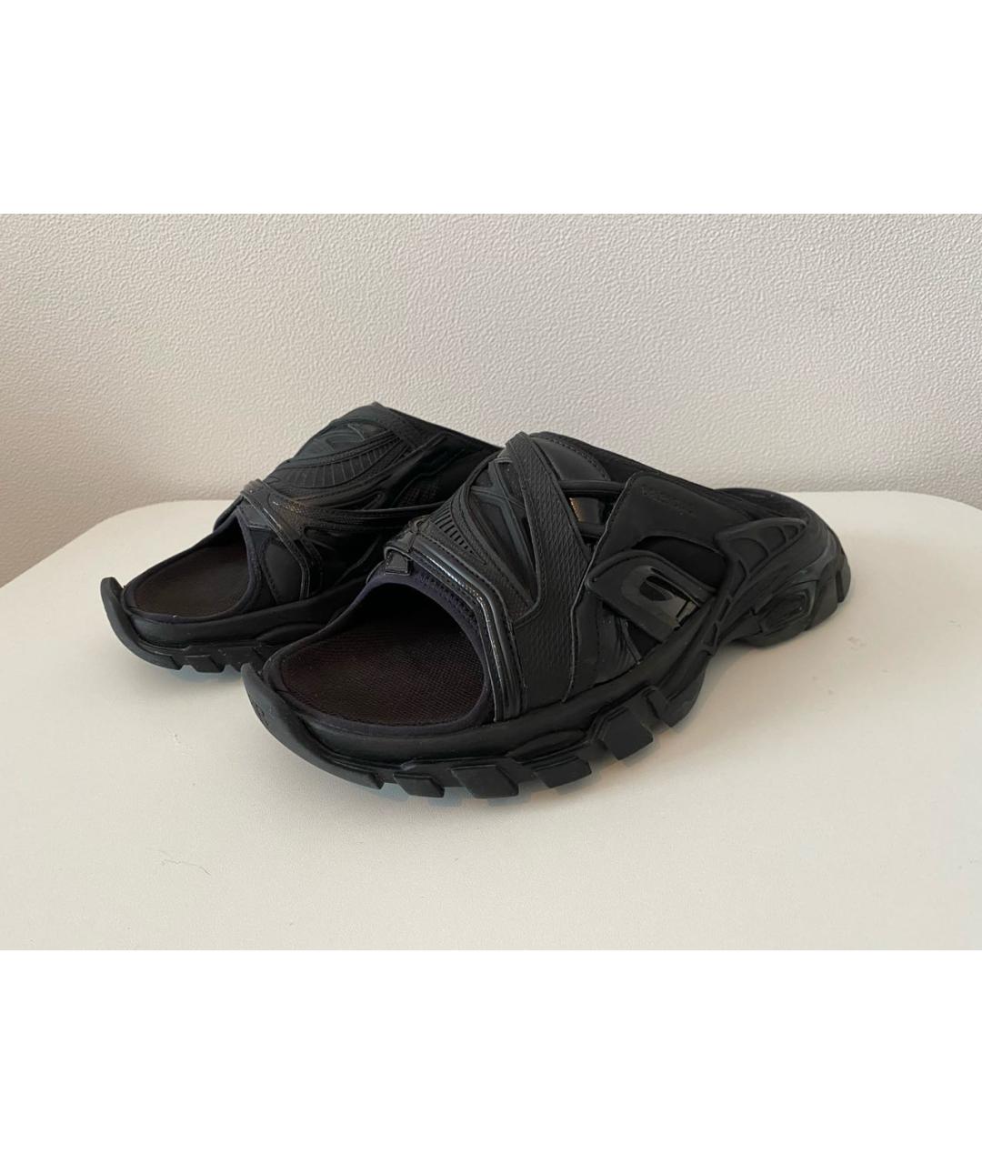BALENCIAGA Черные текстильные сандалии, фото 5