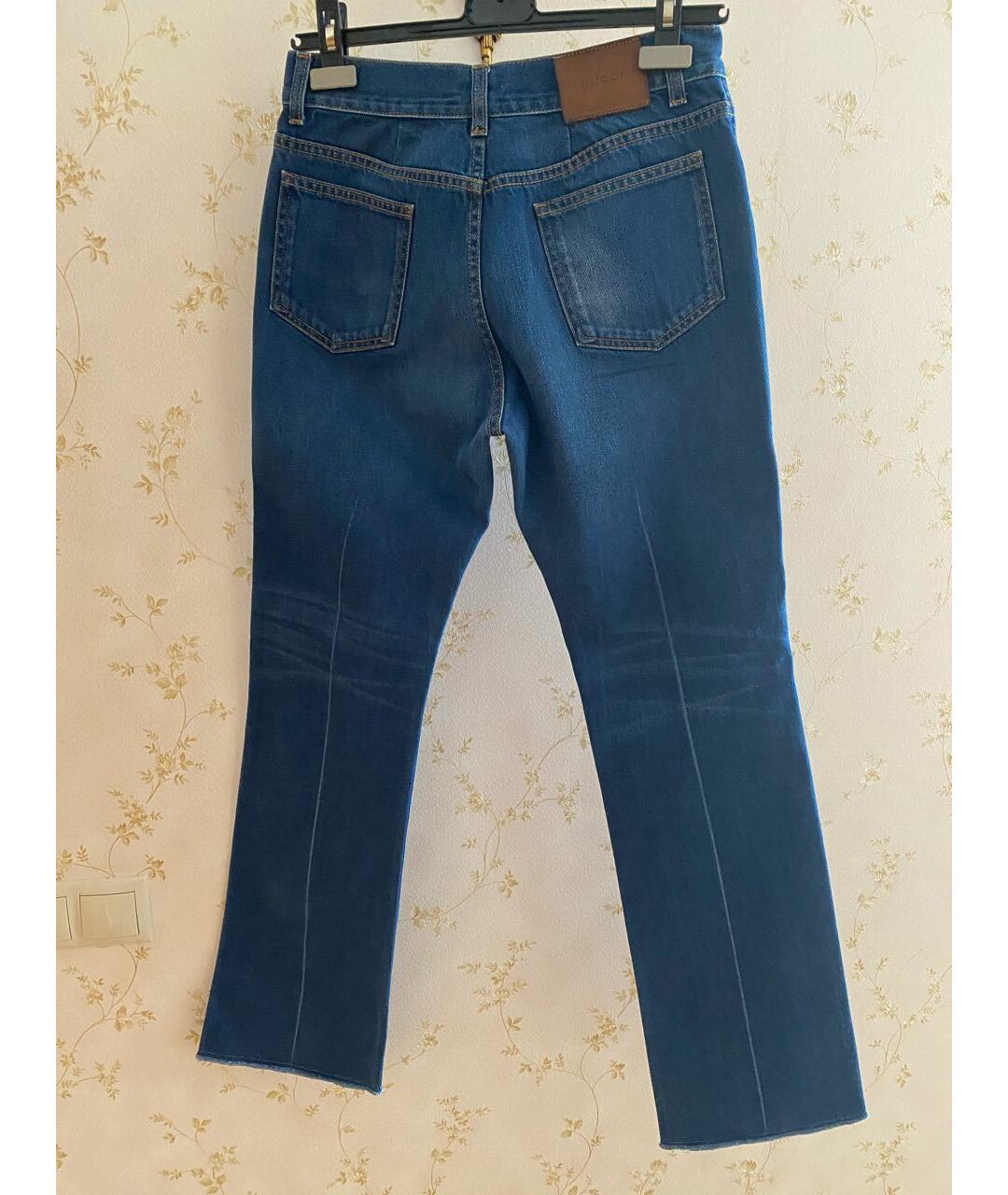 GUCCI Синие хлопковые прямые джинсы, фото 2